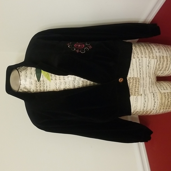 VINTAGE EVAN PICONE BLACK VELVET BOMBER JACKET - Picture 2 of 9